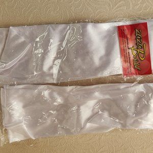 White Satin Gloves